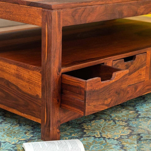 ONIJA  Rosewood ( Sheesham ) Solid Wood Coffee Table  (Pre-assembled)