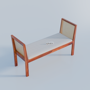 Onija Sheesham Wood Cane Bench with Upholstered Seat for Living Room & Entryway
