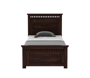 Adolph Sheesham Wood Single Bed Without Storage (Walnut Finish)