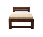 Denzel Sheesham Wood Single Bed Without Storage (Walnut Finish)