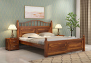 Varnak Sheesham Wood Queen Size Bed Without Storage (Honey Finish)