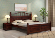 Varnak Sheesham Wood Queen Size Bed Without Storage (Walnut Finish)