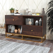 Vexorius Sheesham Wood Cabinet and Sideboard (Walnut Finish)