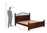 Varnak Sheesham Wood Queen Size Bed Without Storage (Walnut Finish)