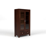 ONIJA Sheesham Wood Book Cabinet with Acrylic Glass Doors