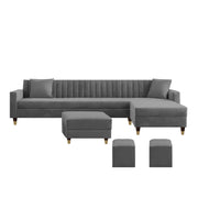 L-Shaped Sofa Set – Grey