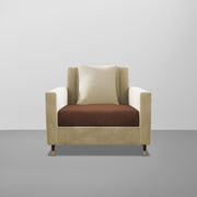 Cream & Brown Accent Chair | Modern Living Room Chair