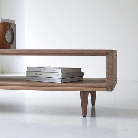 ONIJA  Wooden Coffee Table, Rectangle Sofa Center Table for Living Room | Rectangular Coffee Centre Table Shelf Storage