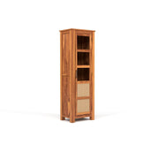 ONIJA Solid Sheesham Wood Bookshelf with Acrylic Glass Door
