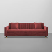 ONIJA Modern 3 Seater Sofa – Maroon Velvet