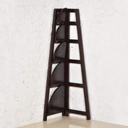 ONIJA Wooden Corner Bookshelf for Living Room
