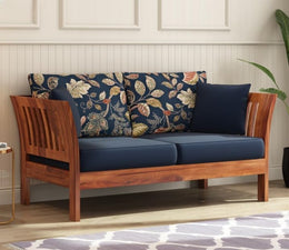 ONIJA Solid Sheesham Wooden 2 Seater Sofa Natural Finish