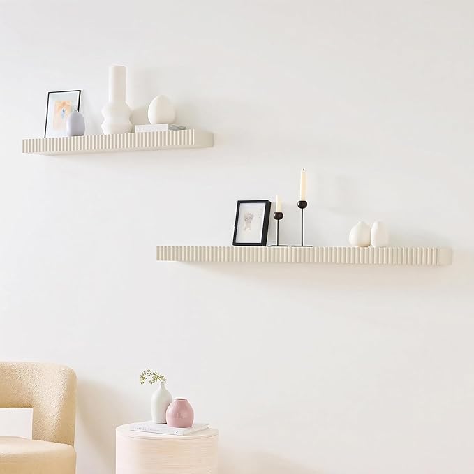 ONIJA  Wooden 12 Inch Wall Shelf for Living Room | Wall Mounted Kitchen Shelf | Wall Rack for Home Decor | Wall Mount Floating Shelves | Premium HDMR Wood, Pack of 1, White