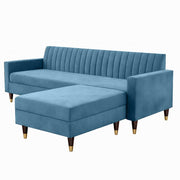 Modern Blue L-Shaped Sectional Sofa