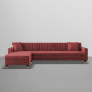 Brown L-Shaped Sofa with Chaise | Modern Sectional Sofa