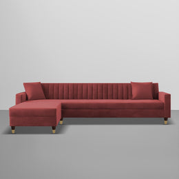 Brown L-Shaped Sofa with Chaise | Modern Sectional Sofa