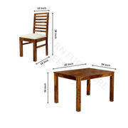Solid Wood Dining Table Set with 4 Cushioned Chairs