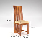 ONIJA Solid Sheesham Wood Dining Room Sets 6 Seater Poster ining Table with 4 Cushions Chairs & 1 Bench  Honey Finish