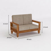 ONIJA Solid Sheesham Wood Sofa Set 2 Seater