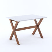 Modern White Dining Table Set with 4 Chairs