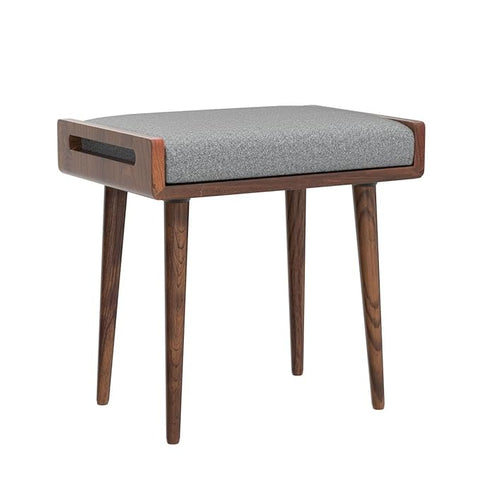 ONIJA Streem Furniture Stool/Seat/Ottoman/Bench in Solid Sheesham Wood Stool with Cushion | Sitting Chair with Handle, Brown