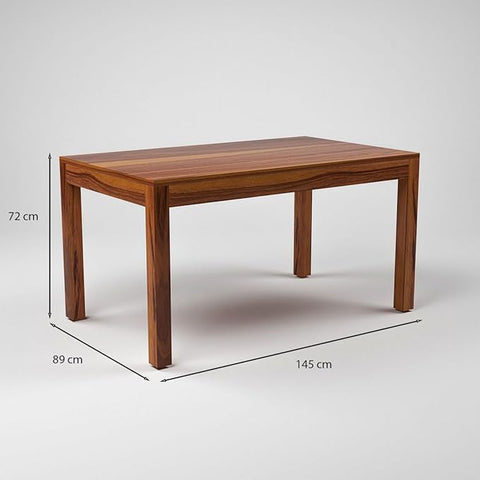 ONIJA Sheesham Wood 4 Chair with 1 Bench Dining Table Set with Cushioned Chairs for Dining Room | Living Room | Home & Office | (6 Seater with Bench, Honey Finish)