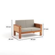 ONIJA Solid Sheesham Wooden 6 Seater Sofa for Living Room | Solid Wood Sofa with Cane Side Panel | Rosewood Sofa Set for Home & Office | Lounge (Honey)