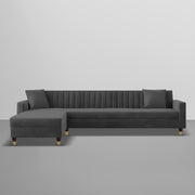 Modern Dark Grey L-Shaped Sofa with Chaise