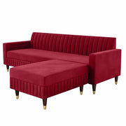 Modern Red L-Shaped Sectional Sofa