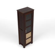 ONIJA Solid Sheesham Wood Bookshelf with Acrylic Glass Door