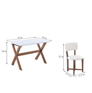 Modern White Dining Table Set with 4 Chairs