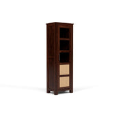 ONIJA Solid Sheesham Wood Bookshelf with Acrylic Glass Door