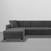 Dark Grey L-Shaped Sofa with Chaise | Modern Sectional Sofa