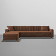 Brown L-Shaped Sofa with Chaise | Modern Sectional Sofa