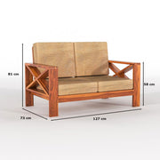 ONIJA Solid Sheesham Wooden 4 Seater Sofa Set for Living Room, 2+2 Seater Sofa Sets   Honey Finish
