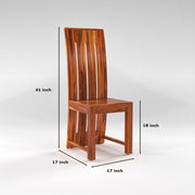 ONIJA Solid Sheesham Wood Dining Room Sets 4 Seater Poster Dining Table with 4 Chairs Honey Finish