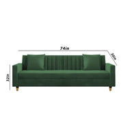 ONIJA Modern 3 Seater Sofa – Green Velvet