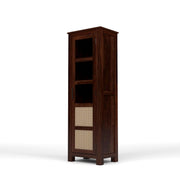 ONIJA Solid Sheesham Wood Bookshelf with Acrylic Glass Door