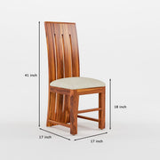 4 Seater Wooden Dining Table Set with High Back Chairs