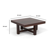 ONIJA Furniture Solid Sheesham Wood Coffee Table with 4 Stool