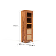 ONIJA Solid Sheesham Wood Bookshelf with Acrylic Glass Door