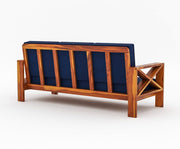 ONIJA Solid Sheesham Wooden 3 Seater Sofa Set for Living Room Honey Finish