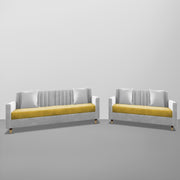 ONIJA Modern 3+2 Sofa Set – Grey & Mustard