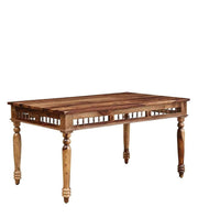 ONIJA Solid Sheesham Wood Traditional Dining Table Set of 6 Seater with Cushioned Chairs & Bench |