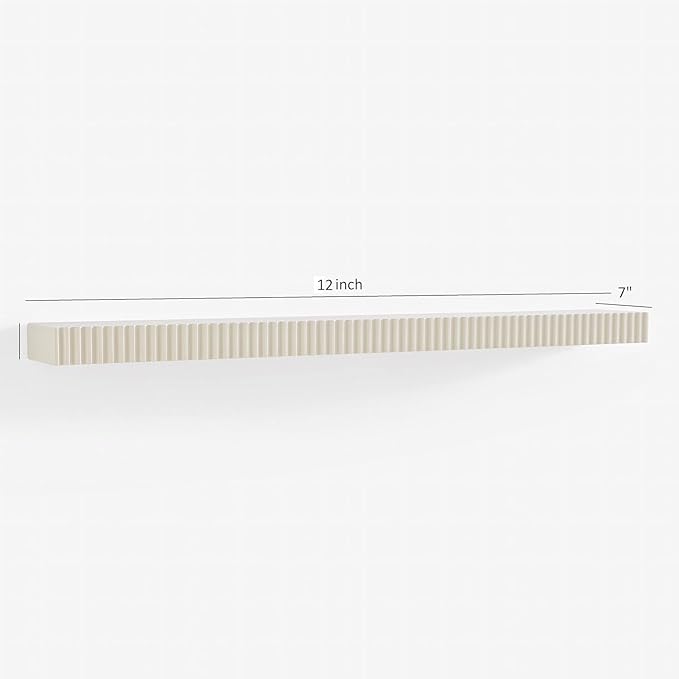 ONIJA  Wooden 12 Inch Wall Shelf for Living Room | Wall Mounted Kitchen Shelf | Wall Rack for Home Decor | Wall Mount Floating Shelves | Premium HDMR Wood, Pack of 1, White