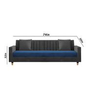 ONIJA Modern 3 Seater Sofa – Grey & Blue