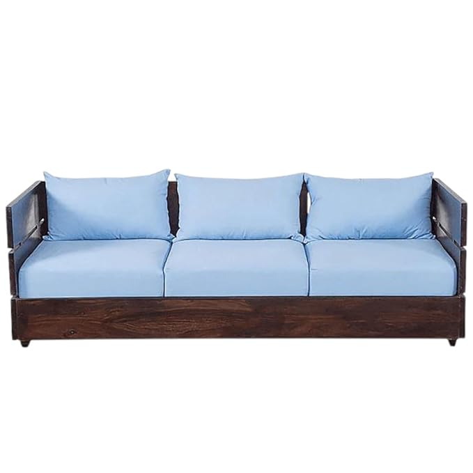 ONIJA Sheesham Wooden 5 Seater Sofa Set for Living Room | Rosewood 5 Seater Cushion Sofa Set (3+2 Seater)