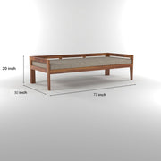 Modern Wooden 3 Seater Sofa Bench with Grey Cushion