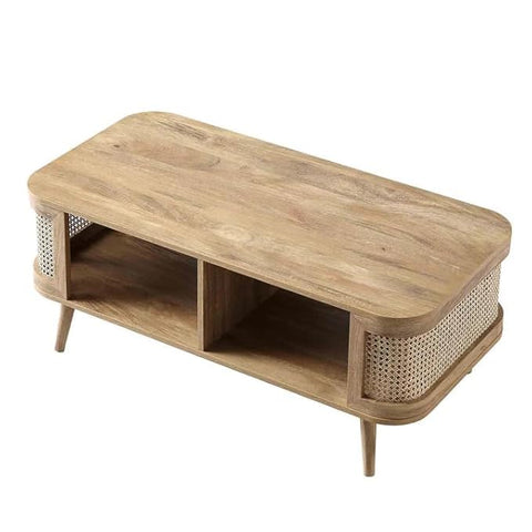 ONIJA Solid Wooden Centre Table for Living Room | Centre Table for Home & Office Furniture | Coffee Table | Natural Finish