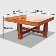 onija Solid Sheesham Wood Coffee Table  with 4 Cushioned Stools
